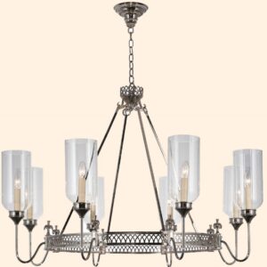 Люстра ROUND FRIEZE CHANDELIER WITH SWAN-NECK ARMS