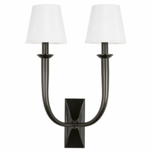 Hudson Valley 112-OB Vienna 2 Light Wall Sconce W/White Shade