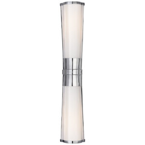 CHAPMAN & MYERS CAREW LINEAR SCONCE IN POLISHED NICKEL WITH WHITE GLASS CHD 1563PN-WG